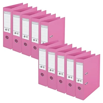Image of Esselte, Solea, A4 Lever Arch File, 75 mm Spine, 500 sheets Capacity, PP, Plastic Cover, Files &amp; Folders, 628535, Pack 10, Solea Violet