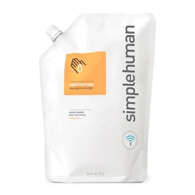 Image of simplehuman CT1019 1L Mandarin Orange Hand Wash Liquid Soap, Moisturising, Suitable for Sensitive Skin, Hypoallergenic (DEA, Sulphate and Paraben Free), Biodegradable, Soap Dispenser Compatible