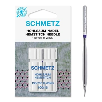 Image of Sewing Machine Needles Schmetz Hemstitch (Wing), Size: 100/16, 3 Packets for The Price of 2! Includes Large Needle Threader