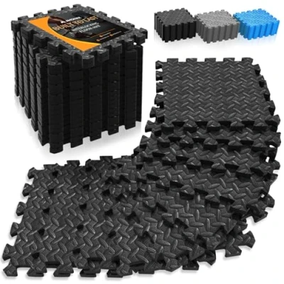 Image of Amonax Exercise Interlocking Floor Mats, Eva Foam Puzzle Kids Play Mats for Swimming Pool, Garage Tiles Fitness Equipment Mat Workout Home Gym, 30 x 30cm
