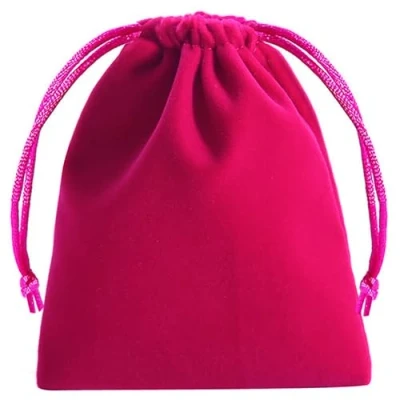 Image of GELIMY 10PCS Soft Coloful Velvet Pouches Bag Jewellery Packing Drawstring Wedding Party Gift 5 Sizes (15X20CM, HOT PINK)