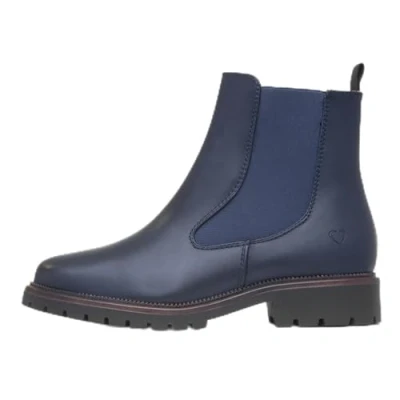 Image of Heavenly Feet Larissa Womens Navy Chelsea Boot Size 3 UK Blue