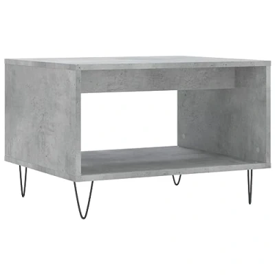 Image of vidaXL Modern Coffee Table in Concrete Grey Engineered Wood Accent Furniture with Spacious Storage &amp; Stable Iron Legs