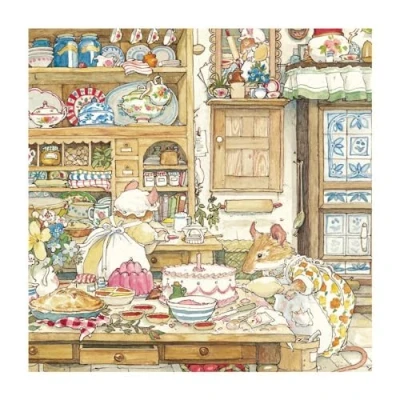 Image of Brambly Hedge Picnic Preparations Blank Greeting Card with Envelope