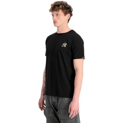 Image of Alpha Industries Men&#039;s Camo Logo Puff Print BP T, Black, XXL