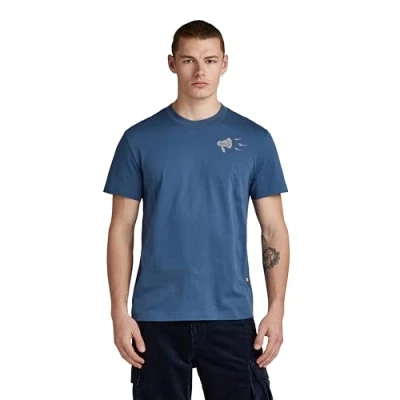 Image of G STAR RAW Men&#039;s Megaphone Graphic T Shirt, blue (rank D23898 336 868), XL