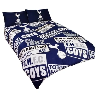 Image of Tottenham Hotspur FC Childrens/Kids Official Patch Football Crest Duvet Set (Double) (Navy/White)