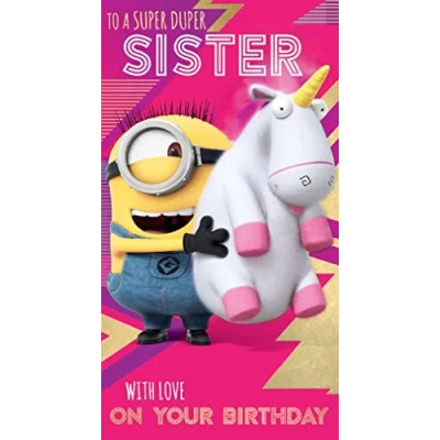 Image of Despicable Me &quot;Awesome Time&quot; Sister Birthday Card