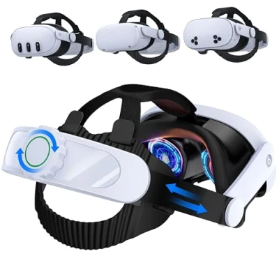 Image of HELLCOOL Head Strap for Meta Quest 3S/Quest 3/Quest 2,Adjustable Elite Replacement Intended 3 Strap,VR Headset Support Comfort Reduce Pressure Extend Playtime