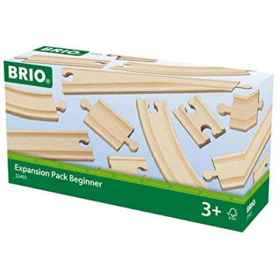 Image of BRIO World Expansion Pack Beginner Wooden Train Track for Kids Age 3 Years Up Compatible with all Railway Sets &amp; Accessories