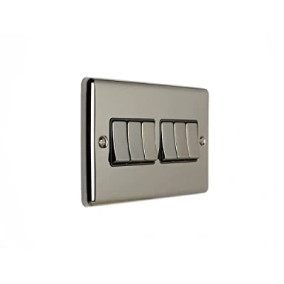 Image of EUROLITE Enhance Black Nickel 6 Gang 10 AMP 2 Way Light Switch EN6SW BNB