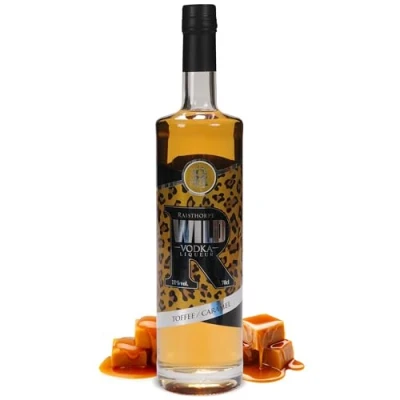 Image of Toffee Caramel Flavoured Vodka Smooth &amp; Tasty for Cocktails, Mocktails, Drink Mixes, Boozy Treats Wild 70cl Raisthorpe Manor, 700ml, 18% Alcohol Volume