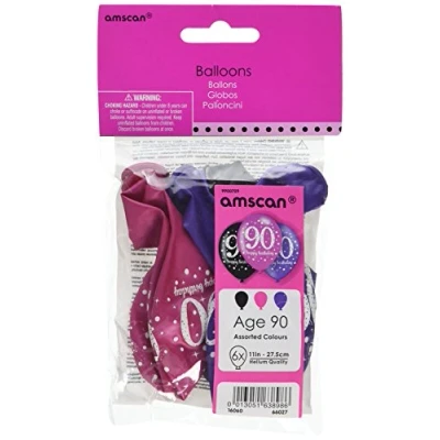 Image of (PKT) Adult Pink Celebration 90th Latex Balloons