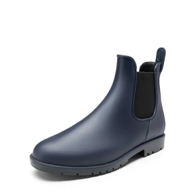 Image of DREAM PAIRS Wellington Boots Men Ankle Wellies Short Chelsea Booties Waterproof Rain Easier On and Off,Size 9,Blue,SDRB2401M E