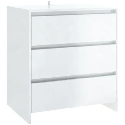 Image of vidaXL Sideboard High Gloss White 70x41x75 cm Engineered Wood