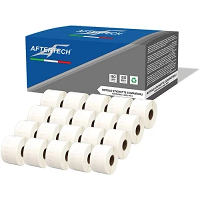 Image of Aftertech 20x 11356 41x89mm Compatible Adhesive Labels Rolls (300 Labels/roll = 6000 total) for Dymo LabelWriter Seiko SLP LabelWriters printers S0722560 20x11356