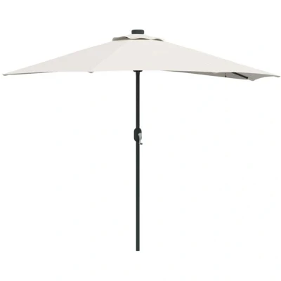 Image of vidaXL Half Garden Parasol with Aluminium Pole in Sand 294 cm
