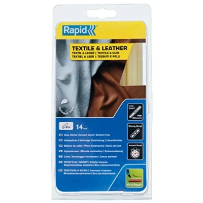 Image of Rapid 5001418 12 mm Glue Sticks Textile &amp; Leather, Yellowish, Ø12 x 190