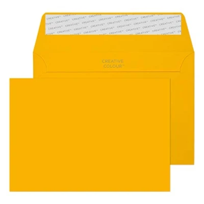 Image of Blake Creative Colour C6 114 x 162 mm 120 gsm Peel &amp; Seal Wallet Envelopes (104) Egg Yellow Pack of 500