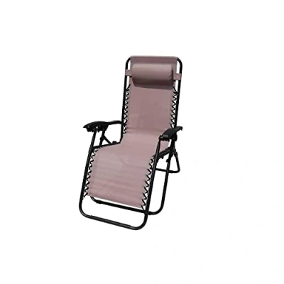 Image of Blush Zero Gravity Garden Chair Pink Relaxer Lounger Head Rest Pillow SupaGarden