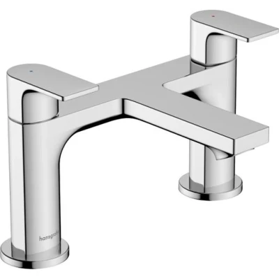 Image of Hansgrohe Rebris E 2 Hole Rim Mounted Bath Mixer Chrome 72480000