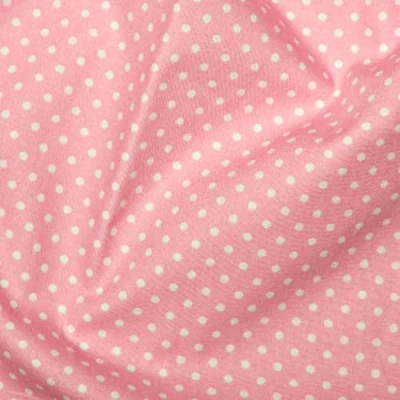 Image of 100% Cotton 3mm Polka Dot * Rose &amp; Hubble Superior Poplin Fabric in 40 Colours (Pale Pink) (Half METRE)