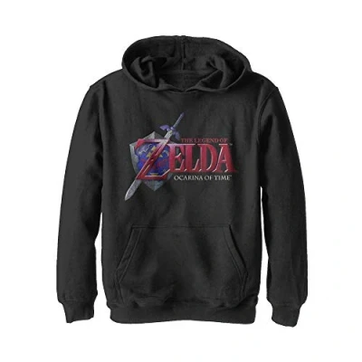 Image of Nintendo Girls&#039; Hooded Pullover Fleece Sweatshirt, Black, XL
