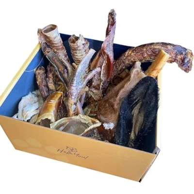 Image of Herbal Dog Co Treat Box Bulk Chews Long Lasting Natural Grain Free Treats Pigs Ears, Chicken Feet, Beef Trachea, Rabbit Ears with Fur for Dogs Healthy All Breeds
