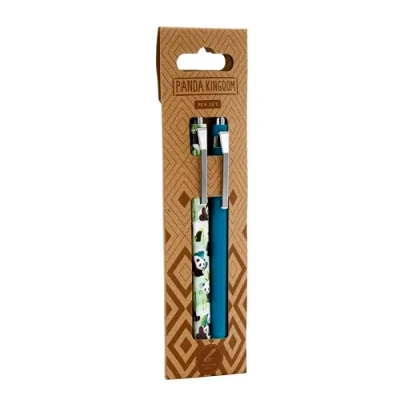 Image of pukator Set of 2 Ballpoint Pens Panda Animal Kingdom