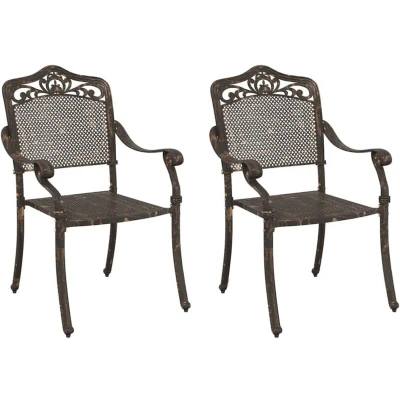 Image of vidaXL Garden Chairs 2 pcs Bronze Cast Aluminium