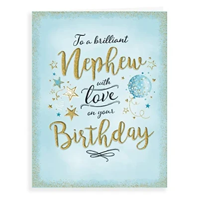 Image of Piccadilly Greetings Modern Birthday Card Nephew 8 x 6 inches