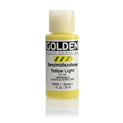 Image of Golden Fluid Acrylic, 1 Ounce Bottle, Benzimidazolone Yellow Light (2009 1)