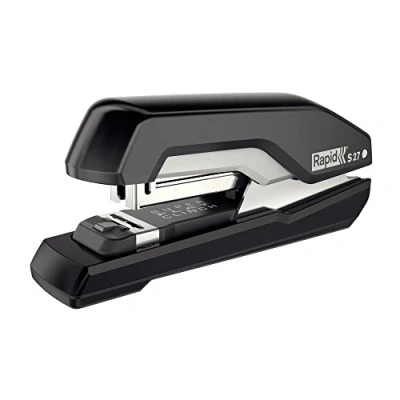 Image of Rapid Supreme S27 Half Strip Stapler, 30 Sheet Capacity, Super Flat Clinch Stapling, Black/Grey, 5000540