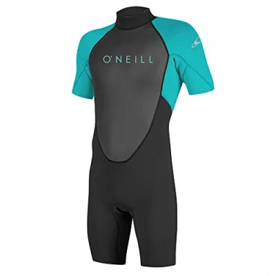 Image of O&#039;Neill Youth Reactor II 2mm Back Zip Spring Wetsuit Black/Light Aqua, 8