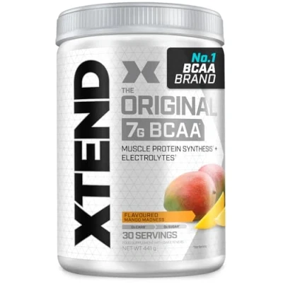 Image of XTEND Original BCAA Powder Mango Madness 30 Servings 7g BCAAs Per Serving Sugar Free Branched Chain Amino Acids and Electrolytes for Post Workout Muscle Recovery Hydration