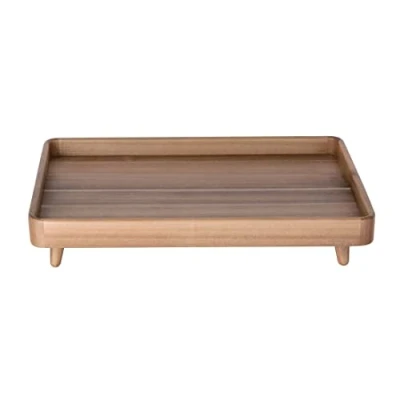 Image of Olympia Acacia Standing Tray 1/1GN Heavy Duty, Sturdy, Easy to Clean, Stylish Hotel Restaurant Café Buffet Service Deli Cake Pastry Display Platter