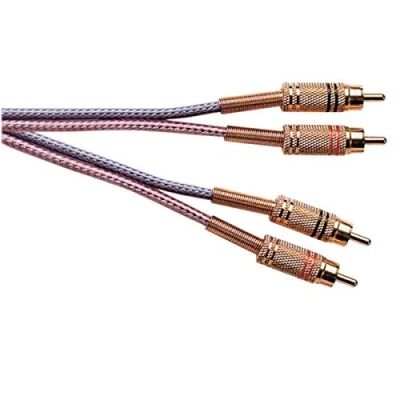 Image of 2 x Gold Plated Phono Plugs to Plugs, Co