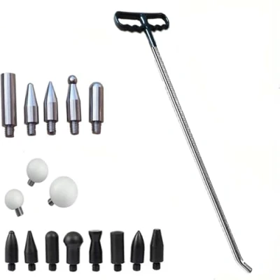 Image of Houshan Paintless Dent Repair Tools 1 Pieces of Removal Rods with Awl Head Hail Kit Car Auto Body Dents and Door Ding (17 PCS)