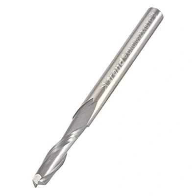 Image of Trend CNC Two Flute Spiral Up Cut Router Cutter, 4mm Shank, Diameter &amp; 17mm Length, 45mm Overall Solid Tungsten Carbide, CNC/002X4STC