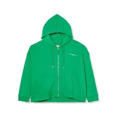 Image of Tommy Hilfiger Women 1985 Hoodie with Zip, Green (Olympic Green), 50