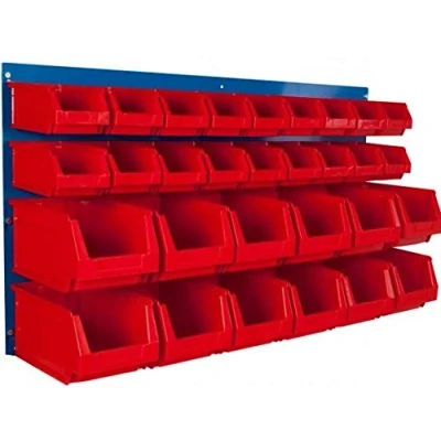 Image of BiGDUG Louvre Panel Kits Heavy Duty Wall Mounted Storage Bins (36 Clear)