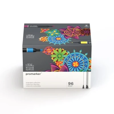 Image of Winsor &amp; Newton, Promarker, Extended Collection Superbig Box, Set of 96, Alcohol Based Dual Tip Markers