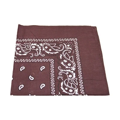 Image of [UK SELLER] Men&#039;s/Women&#039;s Bandana Head Scarf Neck Scarves Paisley 100% COTTON (brown)