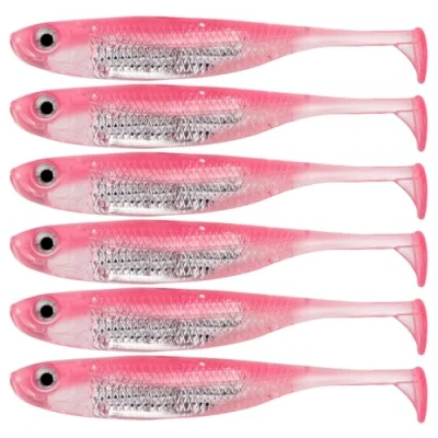 Image of QualyQualy Soft Plastic Lures Paddle Tail Swimbaits Minnow Shad Bait Dropshot Lure Pike Fishing Perch Trout Bass 7.5cm 6Pcs
