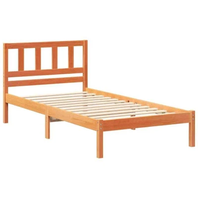 Image of vidaXL with Headboard Wax brown 75 x 190 cm Solid pine wood