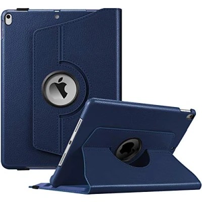Image of Fintie Rotating Case for iPad Air (3rd Gen) 10.5&quot; 2019 / Pro 2017 with Built in Pencil Holder 360 Degree Stand Protective Cover, Auto Sleep/Wake (Navy)