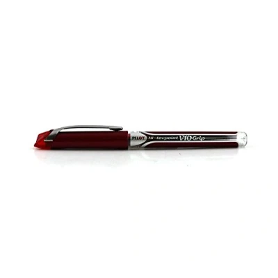 Image of Pilot V10 Hi tecpoint liquid ink rollerball pen, 1.0mm ball with red and broad 0.7mm line width