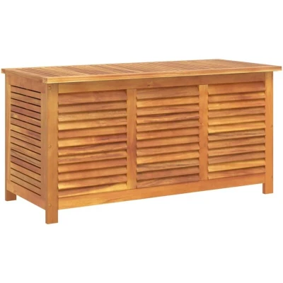 Image of vidaXL Garden Storage Box with Louver 113x50x56 cm Solid Wood Acacia