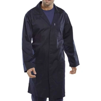 Image of Beeswift PCWCN32 POLY COTTON WAREHOUSE COAT NAVY BLUE 32