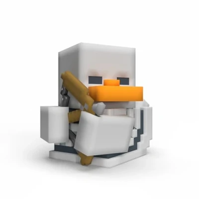 Image of TUBBZ First Edition: Minecraft Skeleton Cosplaying Rubber Duck Vinyl Figure